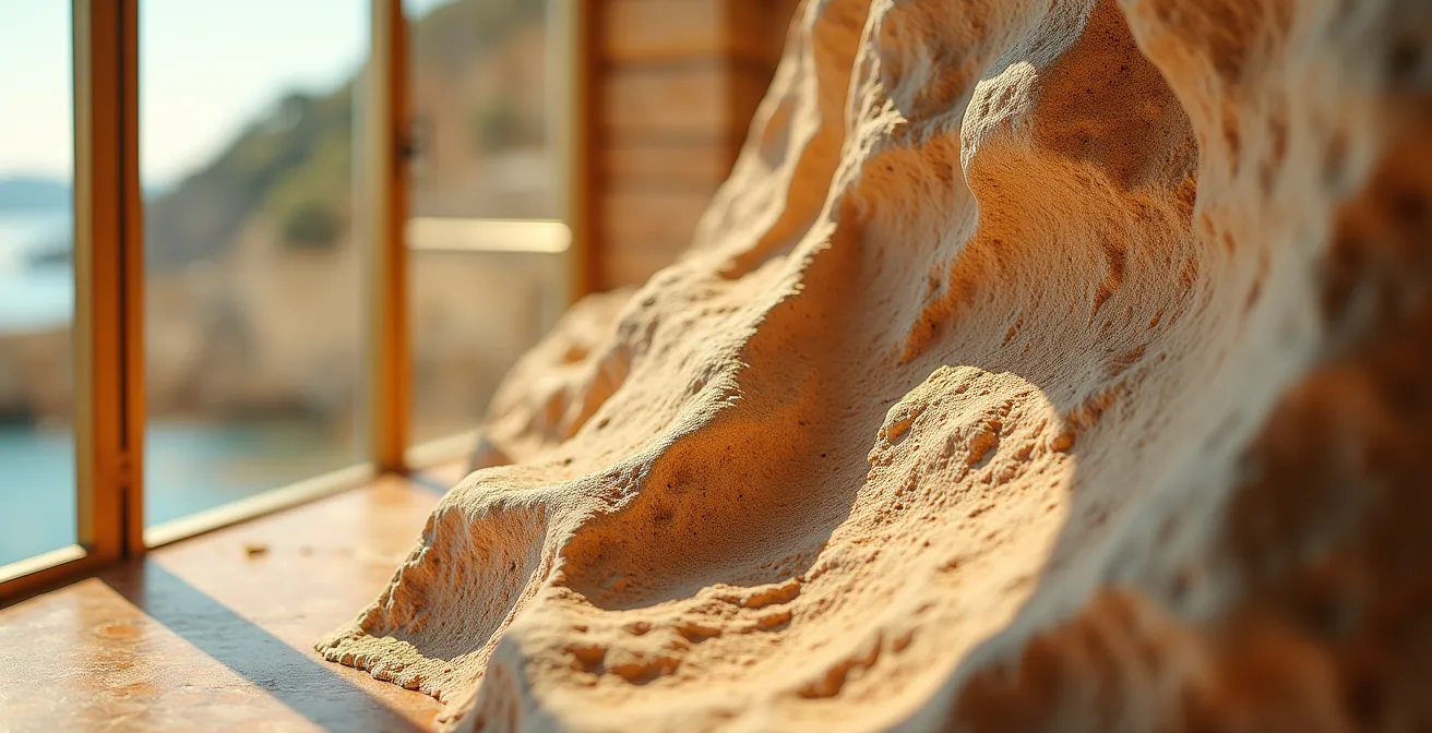 Close-up of architectural textures and materials in a luxury villa